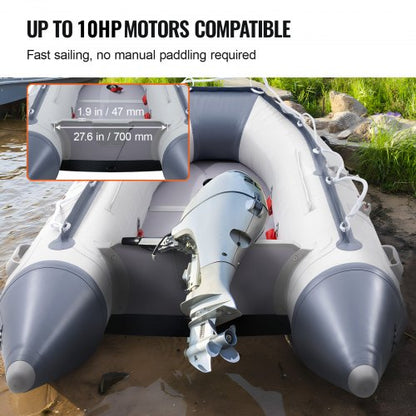 inflatable dinghy boat, 4-person transom boat, with marine wood floor and adjustable aluminum bench, 1000 lbs inflatable fishing boat raft, aluminum oars, air pump and carrying bag | EU