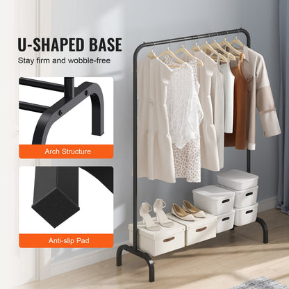 Clothes rack, Clothes rack for heavy clothes with hanging rail and storage space at the bottom, Clothes rack for guest rooms in the bedroom