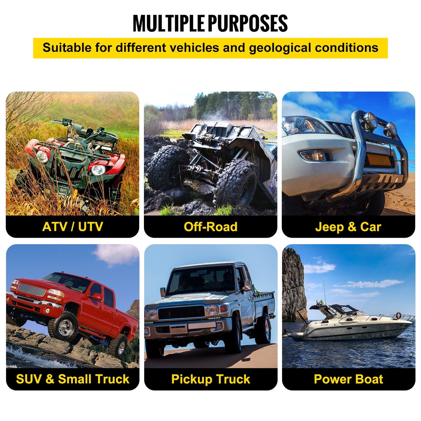 1-1/4" x 31,5" Kinetic Recovery & Bogserrep, 52 300 lbs, Heavy Duty Nylon Dubbelflätat Kinetic Energy Rope, för ATV UTV för lastbil terrängfordon, Bärväska ingår, Svart