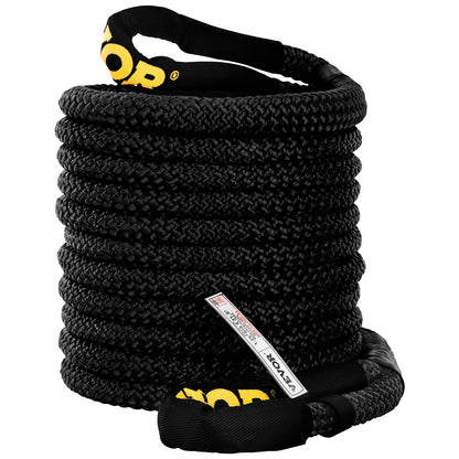 1-1/4" x 31,5" Kinetic Recovery & Bogserrep, 52 300 lbs, Heavy Duty Nylon Dubbelflätat Kinetic Energy Rope, för ATV UTV för lastbil terrängfordon, Bärväska ingår, Svart