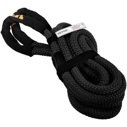 1-1/4" x 31,5" Kinetic Recovery & Bogserrep, 52 300 lbs, Heavy Duty Nylon Dubbelflätat Kinetic Energy Rope, för ATV UTV för lastbil terrängfordon, Bärväska ingår, Svart