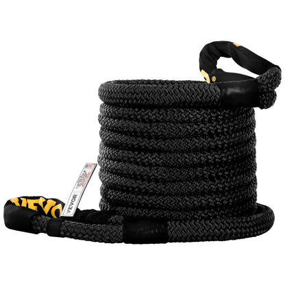 1-1/4" x 31,5" Kinetic Recovery & Bogserrep, 52 300 lbs, Heavy Duty Nylon Dubbelflätat Kinetic Energy Rope, för ATV UTV för lastbil terrängfordon, Bärväska ingår, Svart