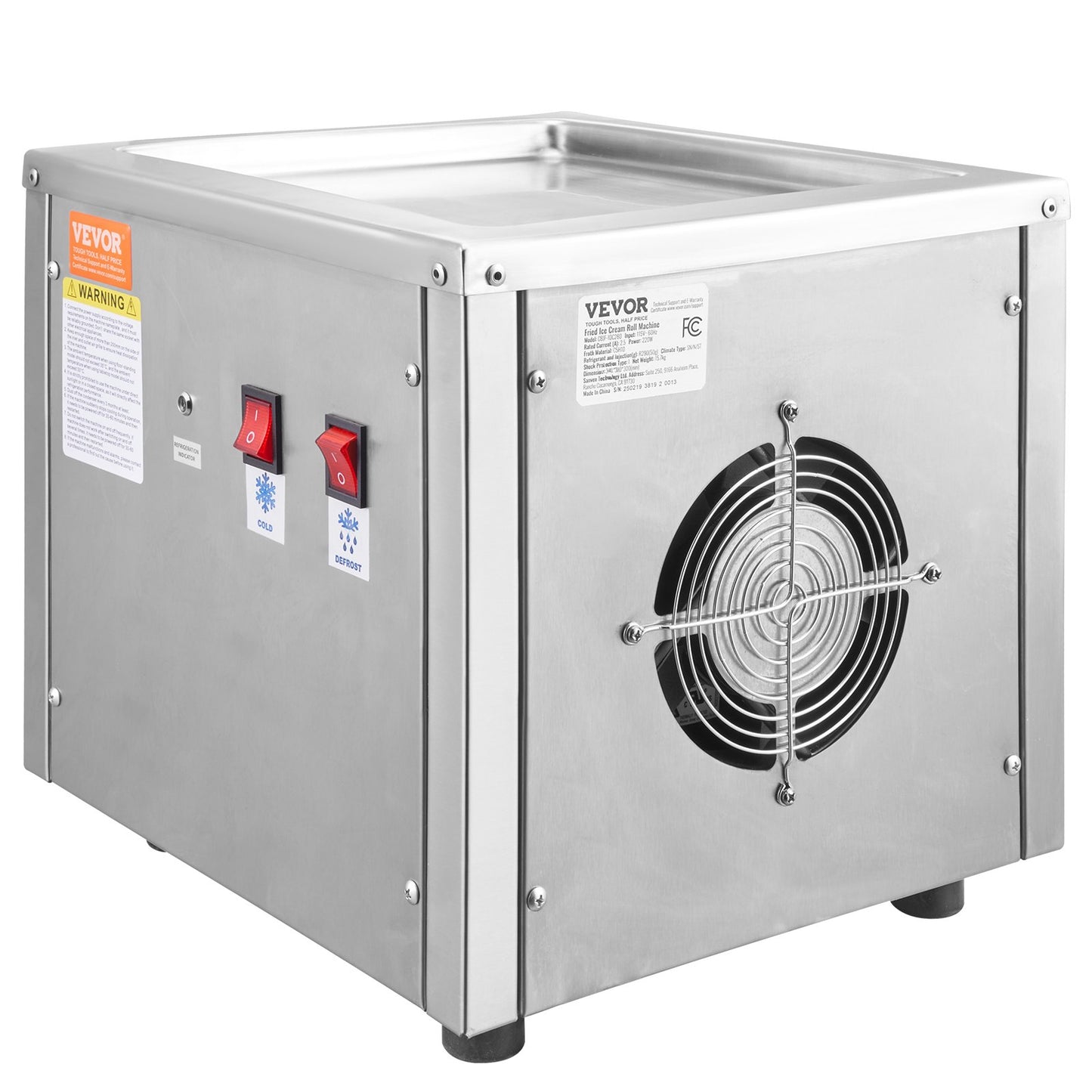 Maschine für frittierte Eisrollen, gerollte Eismaschine, 27,9 x 24,1 cm Pfanne