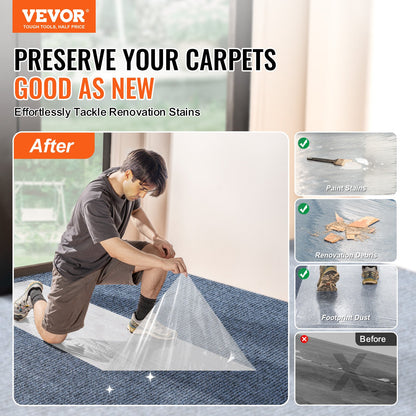 Carpet protection film 24" x 100" self-adhesive car carpet protector PE
