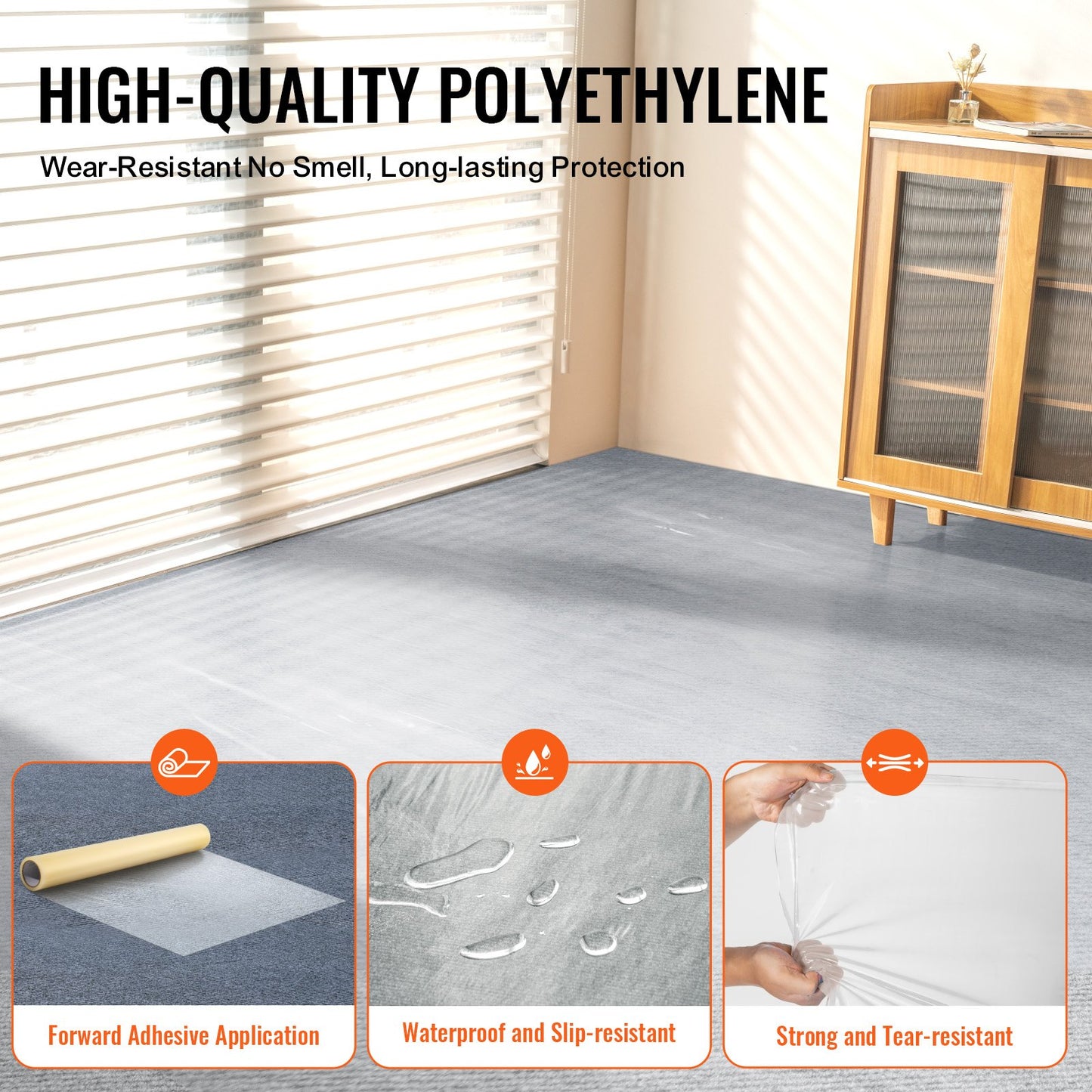 Carpet protection film 24" x 100" self-adhesive car carpet protector PE