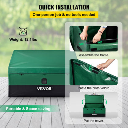 Outdoor Storage Box Patio Deck Box 100 Gallon Waterproof PE Tarpaulin