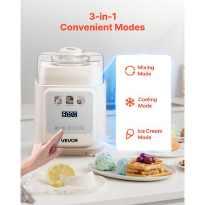 1 liters automatisk glassmaskin med inbyggd kompressor, ingen förfrysning
