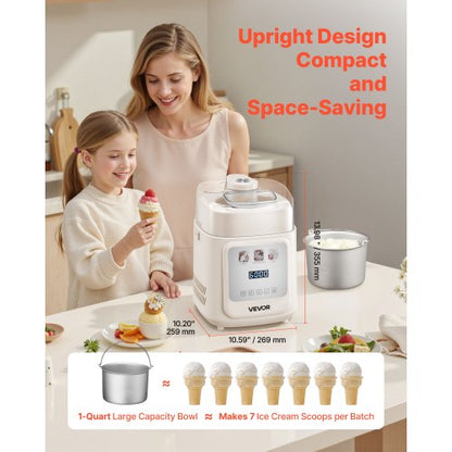 1 liters automatisk glassmaskin med inbyggd kompressor, ingen förfrysning