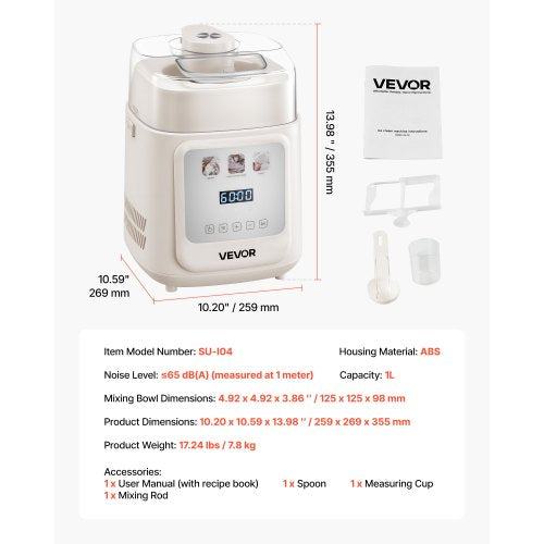 1 liters automatisk glassmaskin med inbyggd kompressor, ingen förfrysning