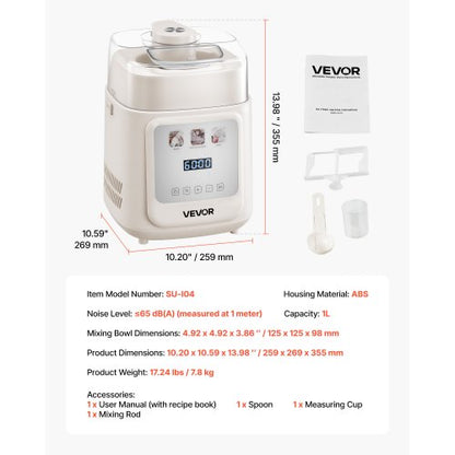 1 liters automatisk glassmaskin med inbyggd kompressor, ingen förfrysning