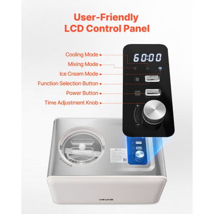 2-Liter-Eismaschine mit eingebautem Kompressor, ohne Vorgefrieren | EU