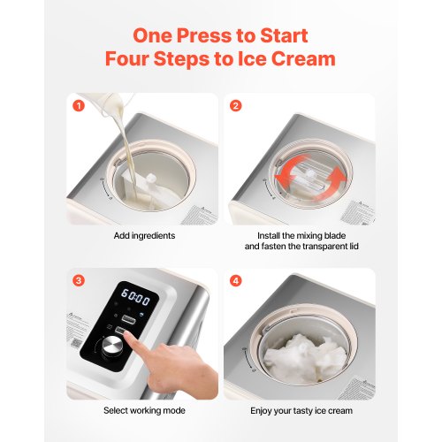 2-Liter-Eismaschine mit eingebautem Kompressor, ohne Vorgefrieren | EU