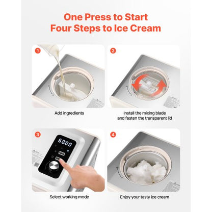 2-Liter-Eismaschine mit eingebautem Kompressor, ohne Vorgefrieren | EU