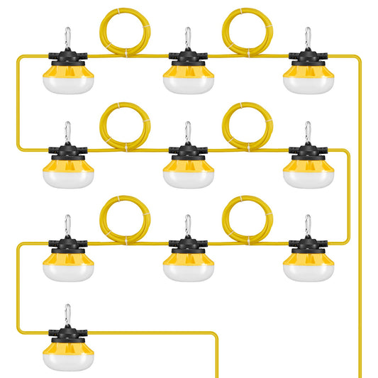 100FT Construction String Lights 100W 10000LM Pluggable Waterproof