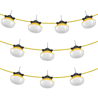 100FT Construction String Lights 100W 10000LM Pluggable Waterproof