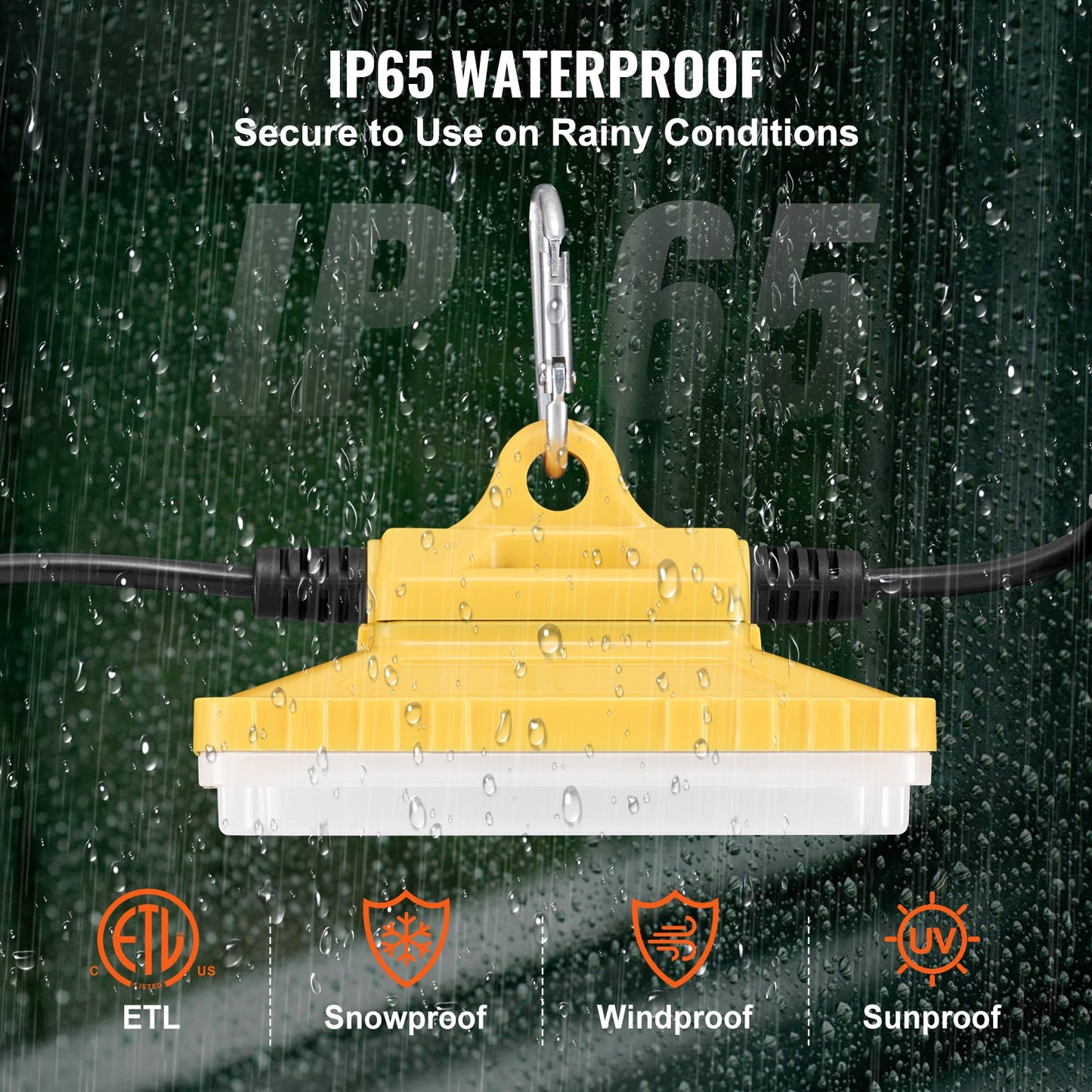 100FT Construction String Light 150W 15000LM Connectable Waterproof