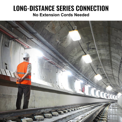 50FT Construction String Work Light 75W 7500LM Pluggable Waterproof