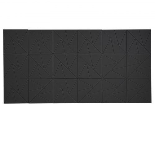 18-pack akustiska väggpaneler 28 x 28 x 1,8 cm självhäftande svarta |  EU