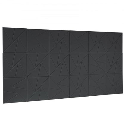18-pack akustiska väggpaneler 28 x 28 x 1,8 cm självhäftande svarta |  EU