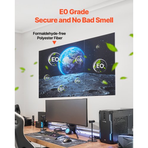 6-pack acoustic panels 23.6 x 23.6 inches self-adhesive for grounding