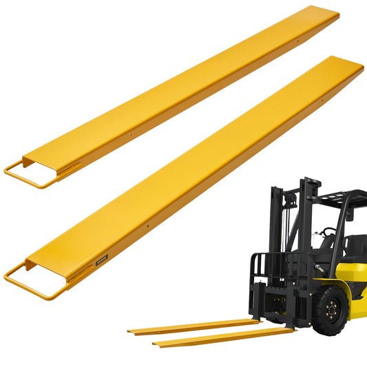 Pallet Fork Extensions, 72" Length 5.5" Width, Heavy Duty Carbon Steel Fork Extensions for Forklifts, 1 Pair Fork Extenders, Industrial Fork Fork Attachments for Forklift, Yellow