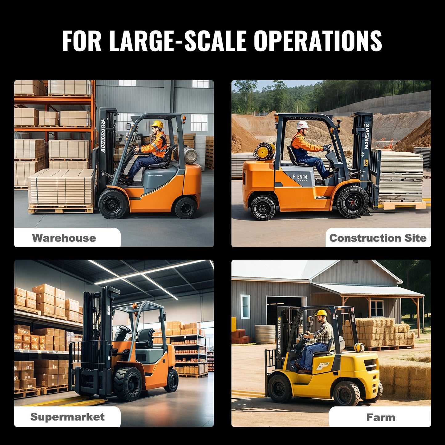Pallgaffelförlängningar, 96" längd 4,5" bredd, kraftiga kolstålgaffelförlängningar för gaffeltruckar, 1 par gaffelförlängningar, industriella gaffelgaffelfästen för gaffeltruck, gul