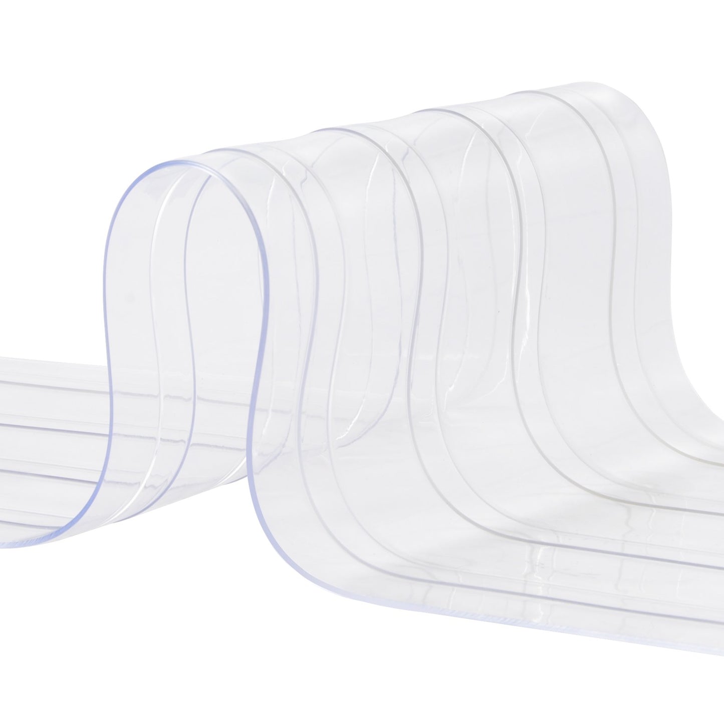 Streifenvorhang, 30,5 m Länge x 30,5 cm Breite x 0,3 cm Dicke, transparente, gerippte PVC-Streifenvorhang-Türrolle, Kunststoff-Türstreifen für den Türrahmen von Supermärkten, Garagen, Lagerhallen, Scheunen und Tierhäusern