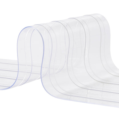 Streifenvorhang, 30,5 m Länge x 30,5 cm Breite x 0,3 cm Dicke, transparente, gerippte PVC-Streifenvorhang-Türrolle, Kunststoff-Türstreifen für den Türrahmen von Supermärkten, Garagen, Lagerhallen, Scheunen und Tierhäusern