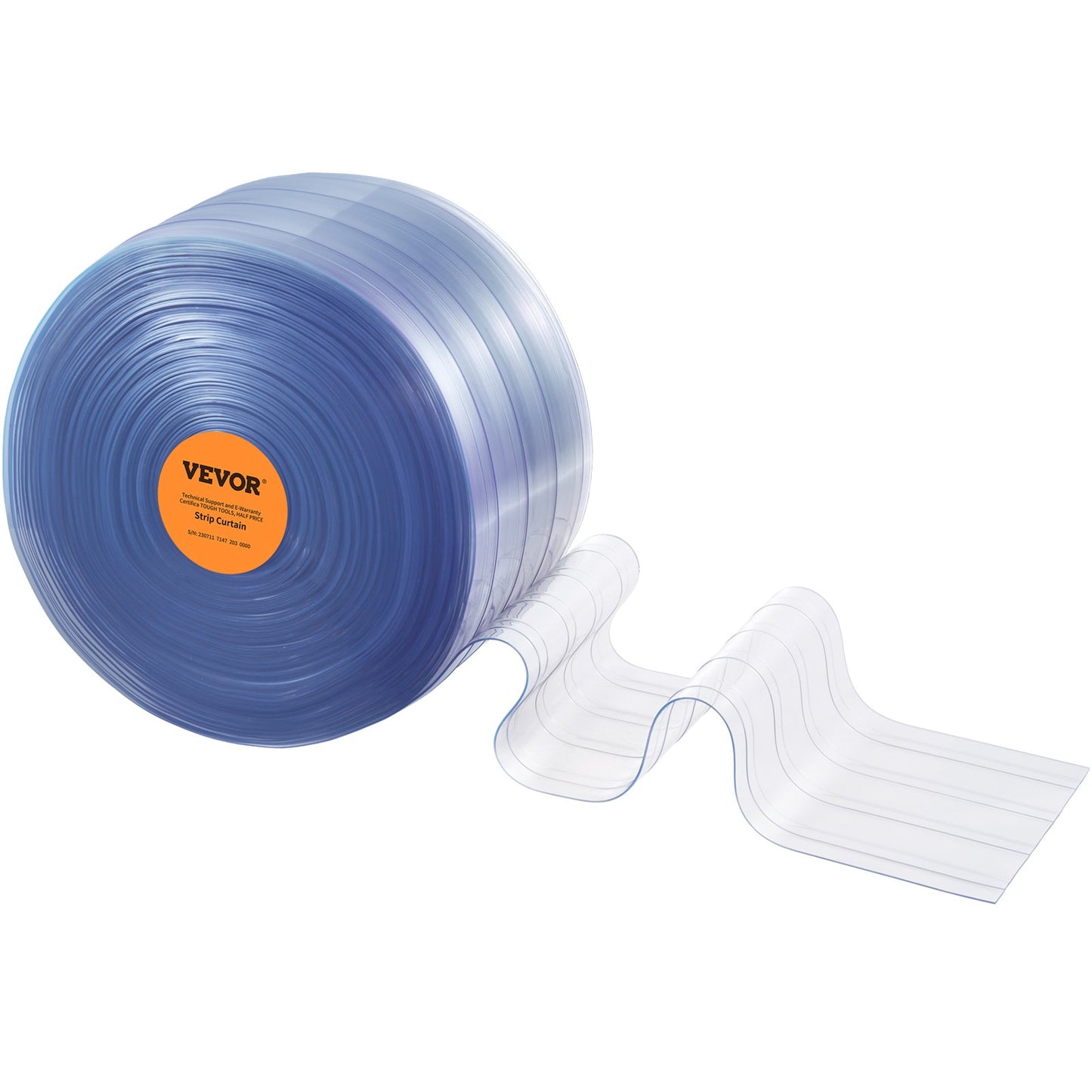 Streifenvorhang, 30,5 m Länge x 30,5 cm Breite x 0,3 cm Dicke, transparente, gerippte PVC-Streifenvorhang-Türrolle, Kunststoff-Türstreifen für den Türrahmen von Supermärkten, Garagen, Lagerhallen, Scheunen und Tierhäusern