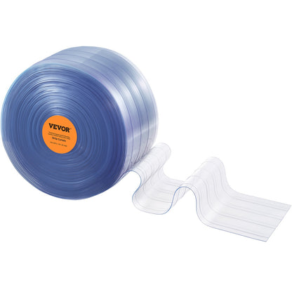 Streifenvorhang, 30,5 m Länge x 30,5 cm Breite x 0,3 cm Dicke, transparente, gerippte PVC-Streifenvorhang-Türrolle, Kunststoff-Türstreifen für den Türrahmen von Supermärkten, Garagen, Lagerhallen, Scheunen und Tierhäusern