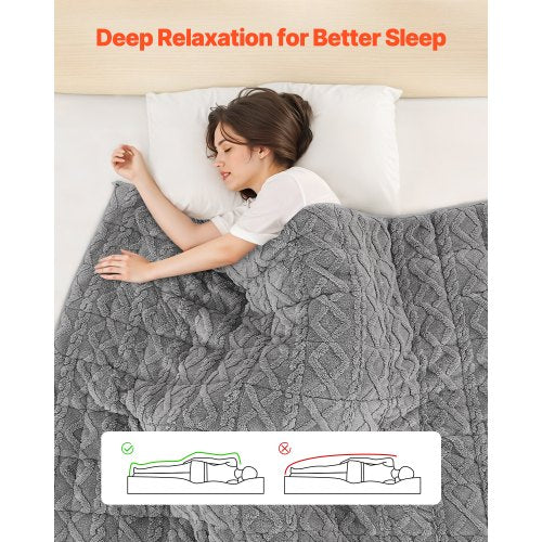 Weight blanket 9 kg 150 x 210 cm Queen Size Heavy blanket in sherpa fleece