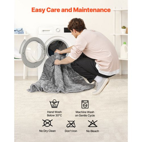 Weight blanket 9 kg 150 x 210 cm Queen Size Heavy blanket in sherpa fleece