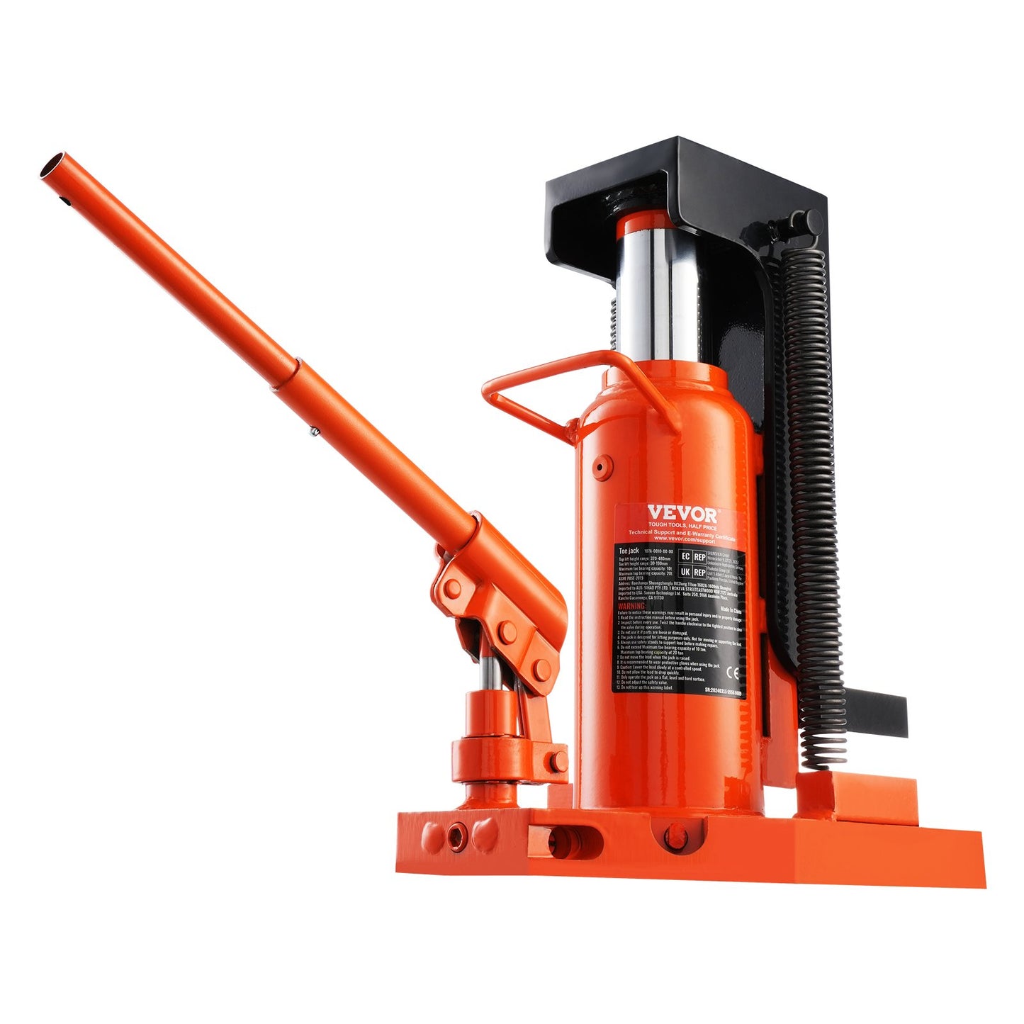 Hydraulisk tåjack, 5 ton på tå tå-jacklyft, 10 ton på topplyftkapacitet maskinjack, 0,8-6,8 i tåhöjd, 11,3-17,3 i topphöjd, lufthydraulisk klojack för maskiner, industri