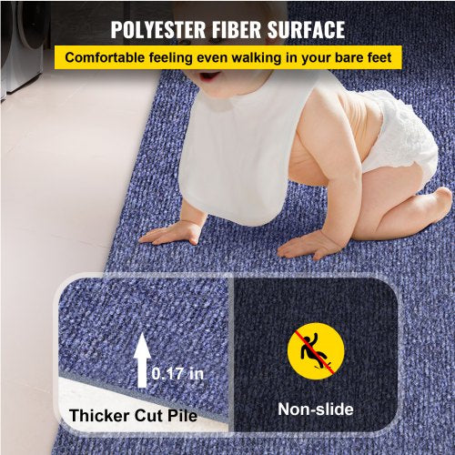 Outdoor Rug for Indoor Use 5.9x52.5' Outdoor Rug with Waterproof Backing Outdoor Rug for Patio Porch Deck Garage Outdoor Area Rug Runner Anti-Slip Porch Mat No Mildew Kitchen Rug (Blue, 1.8*16M) | EU