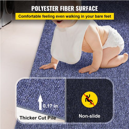 Outdoor Rug for Indoor Use 5.9x52.5' Outdoor Rug with Waterproof Backing Outdoor Rug for Patio Porch Deck Garage Outdoor Area Rug Runner Anti-Slip Porch Mat No Mildew Kitchen Rug (Blue, 1.8*16M) | EU