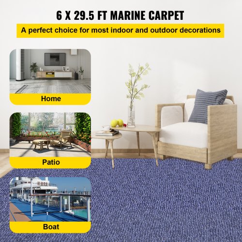 Outdoor Rug for Indoor Use 5.9x29.5' Outdoor Rug with Waterproof Backing Outdoor Rug for Patio Porch Deck Garage Outdoor Area Rug Runner Anti-Slide Porch Mat No Mildew Kitchen Rugs (Blue, 9M) | EU