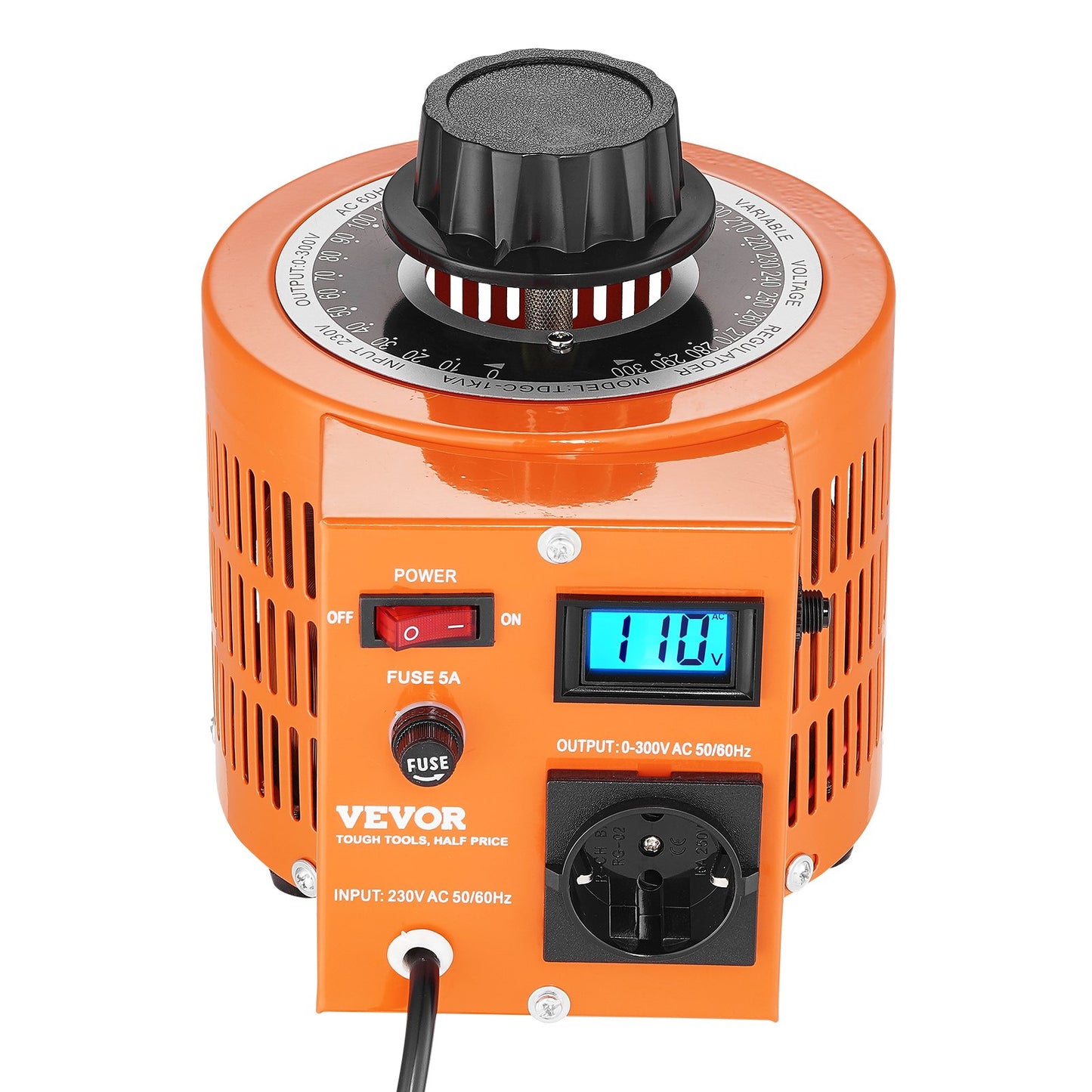1000VA Variable Voltage Transformer 3.3A 0-300V Voltage Regulator LCD CE