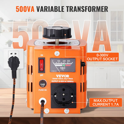 500VA Transformator för variabel spänning 1,7A 0-300V AC spänningsregulator CE
