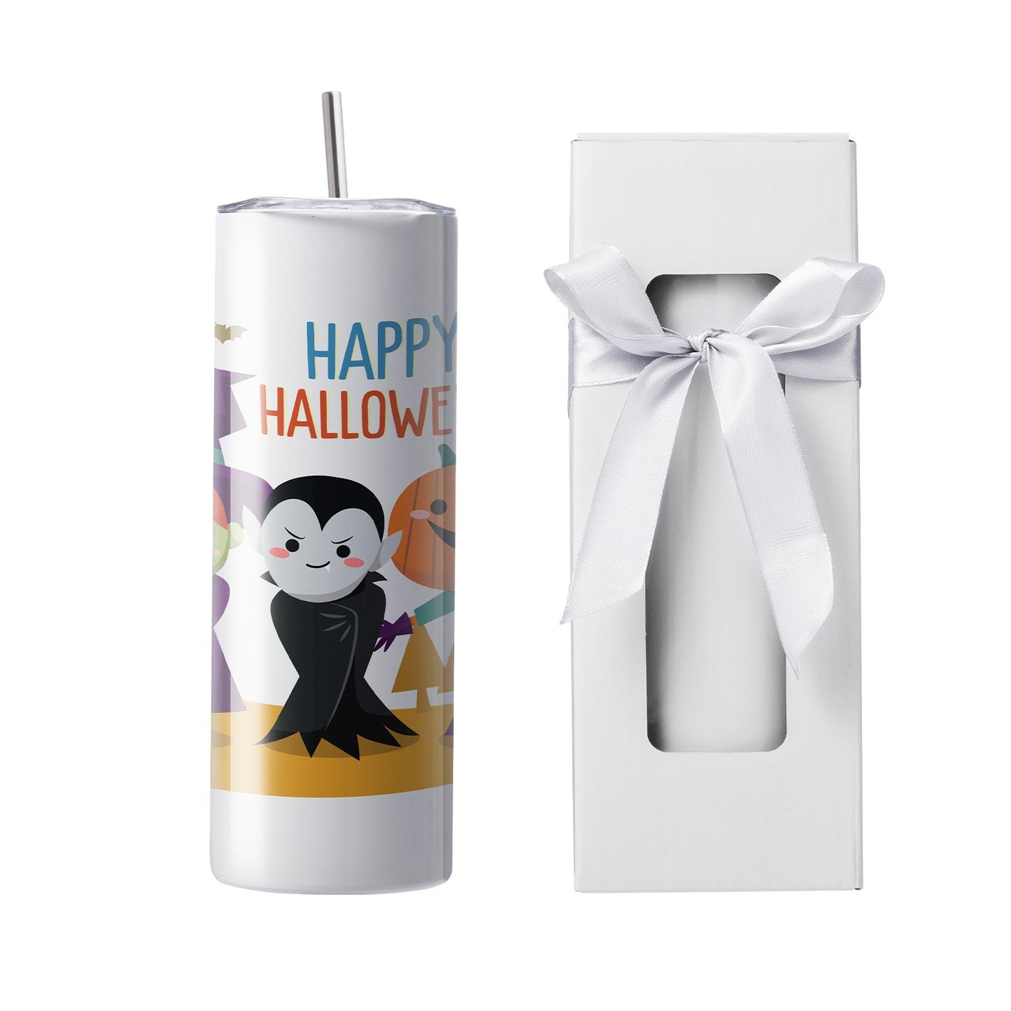 50-pack raka sublimeringsglas, 20 oz blank tumlare, rostfritt stål med dubbla väggar med sugrör, lock, borste, bas, krympplast, presentförpackning, för värmepress och värmeöverföring