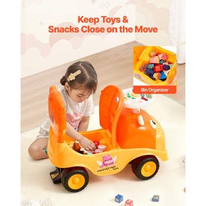Åkbil för småbarn, Åkbil för småbarn 19 till 36 månader, Åkleksak med tuta och musik, 22 kg lastkapacitet, Förvaring under sätet, Gåvagn från fot till golv för småbarn pojkar flickor |  EU