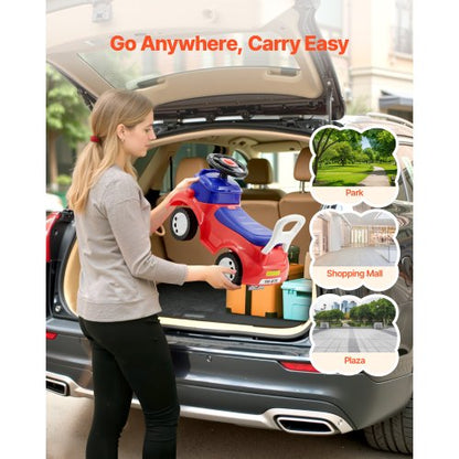 Åkbil för småbarn, Åkbil för småbarn 19 till 36 månader, Åkleksak med musik och förvaring under sätet, 25 kg lastkapacitet, Gåvagn från fot till golv för småbarn pojkar flickor, Röd |  EU