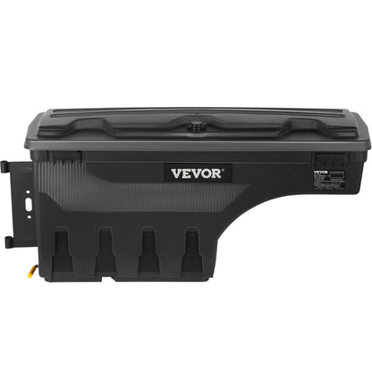 Aufbewahrungsbox für die Ladefläche, verschließbarer Deckel, wasserdichter ABS-Radkasten-Werkzeugkasten 6,6 Gal/20 L mit Passwort-Vorhängeschloss, kompatibel mit Dodge Ram 1500 2019-2021, Fahrerseite, Schwarz