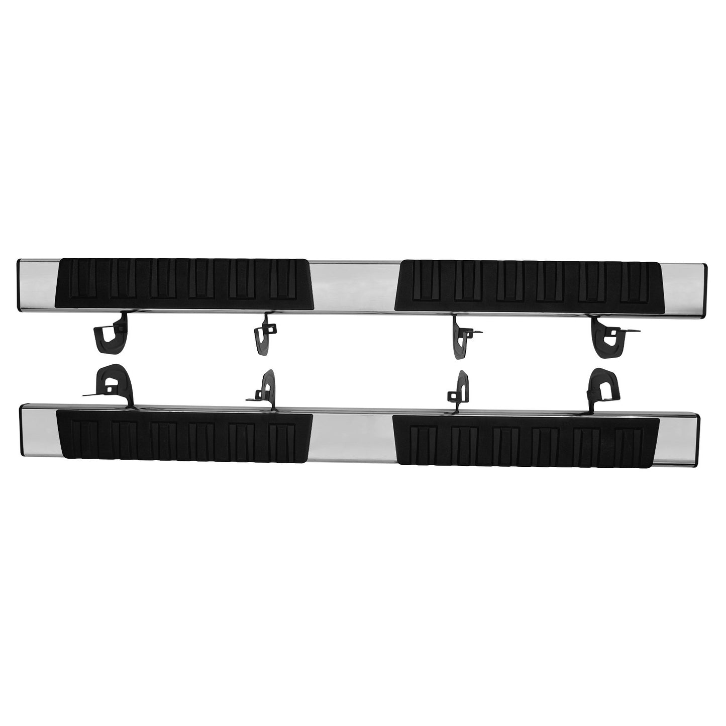 Löpbrädor, 6" stegstänger kompatibla med 2007-2018 Chevy Silverado/GMC Sierra 1500 Crew Cab/2019 2500HD 3500HD 1500 LD, 201 sidosteg i rostfritt stål Nerf-stänger, 500LBS kapacitet, 2 st.