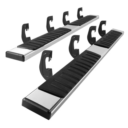 Löpbrädor, 6" stegstänger kompatibla med 2007-2018 Chevy Silverado/GMC Sierra 1500 Crew Cab/2019 2500HD 3500HD 1500 LD, 201 sidosteg i rostfritt stål Nerf-stänger, 500LBS kapacitet, 2 st.
