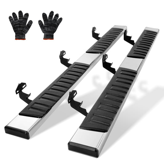 Löpbrädor, 6" stegstänger kompatibla med 2009-2018 Dodge Ram 1500/2010-2023 Ram 2500/3500 (Inkluderar 2019-2023 Classic) Crew Cab, 201 rostfria sidosteg, 500 PCLS