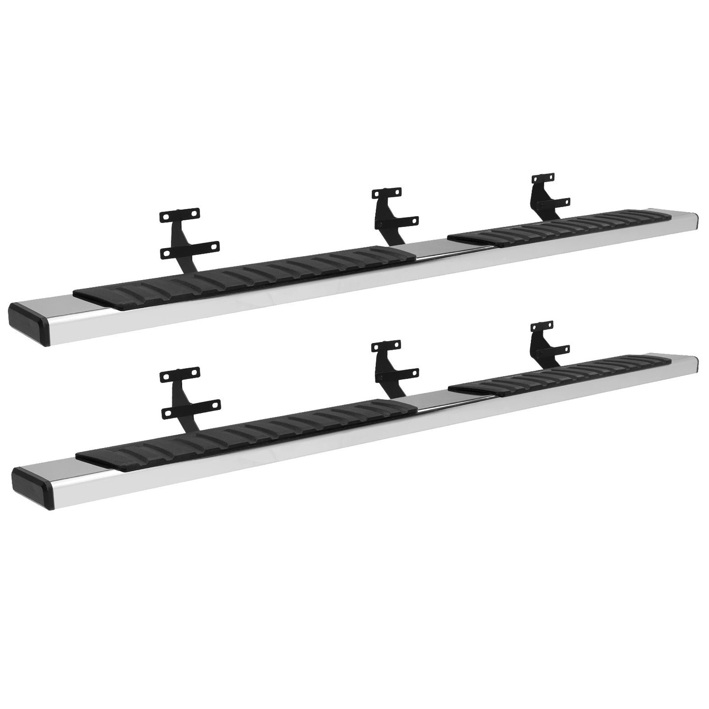 Löpbrädor, 6" stegstänger kompatibla med 2015-2023 Ford F150-Crew Cab/2017-2023 Ford F-250 F-350 Super Duty Crew Cab, 201 rostfria sidosteg Nerf-stänger, 500 LBS kapacitet, 2 delar