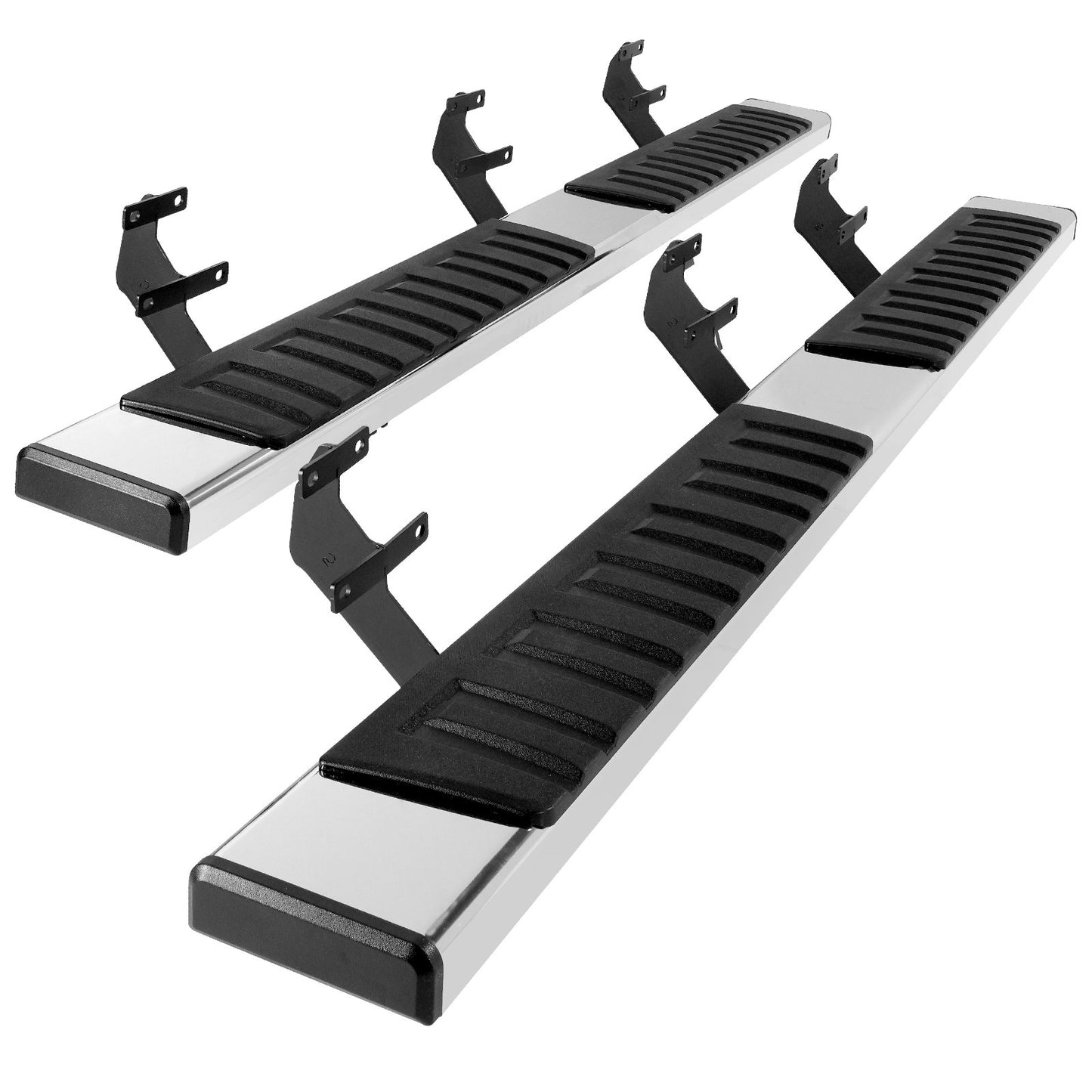 Löpbrädor, 6" stegstänger kompatibla med 2015-2023 Ford F150-Crew Cab/2017-2023 Ford F-250 F-350 Super Duty Crew Cab, 201 rostfria sidosteg Nerf-stänger, 500 LBS kapacitet, 2 delar