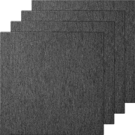 Rug Tiles Reusable, 20" x 20" Rug Tiles with Padding Attached, Soft Padded Rug Tiles, Easy Install DIY for Bedroom Living Room Indoor Outdoor (20 Tiles, Dark Gray)