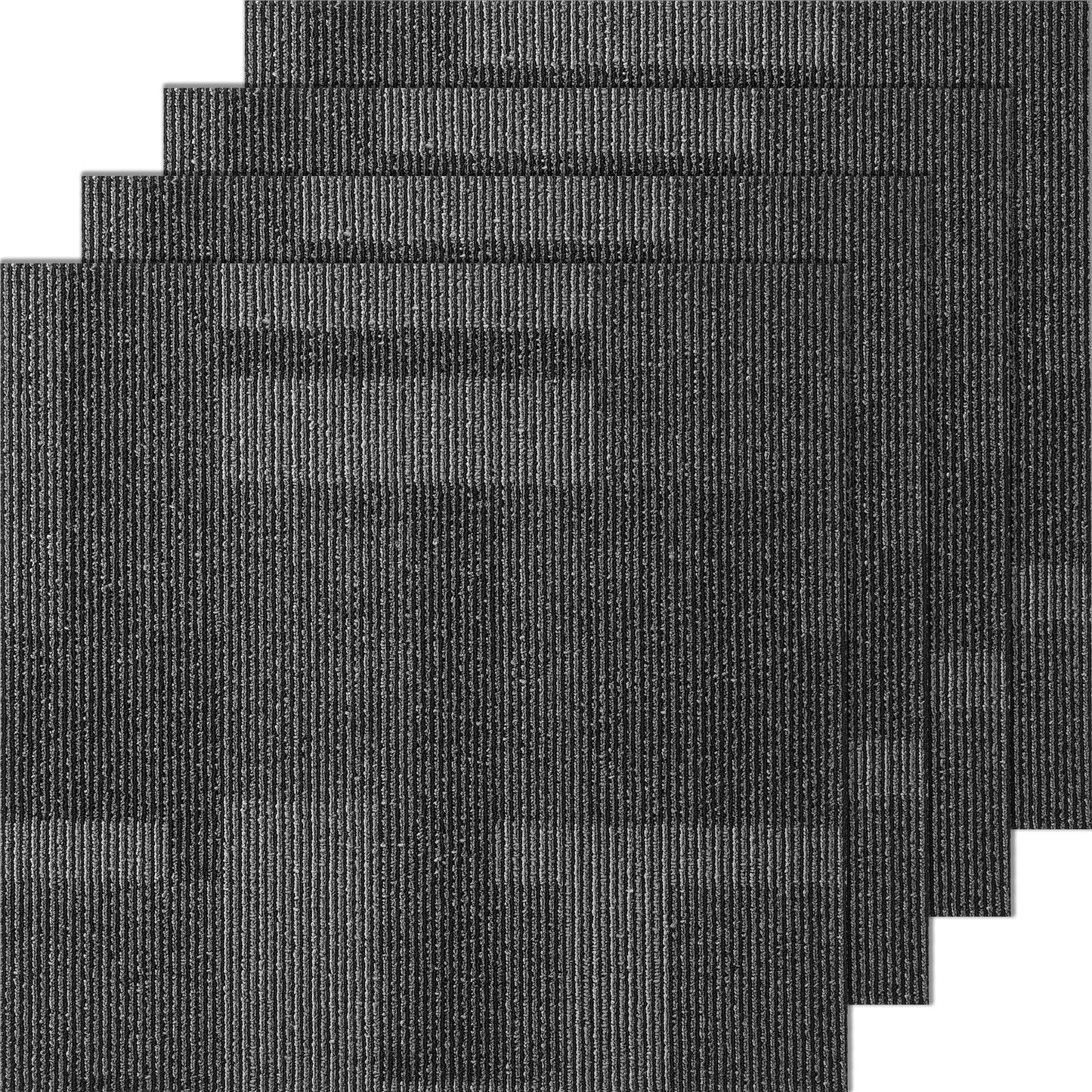 Mattplattor Återanvändbara, 24" x 24" mattrutor med stoppning fäst, mjuka vadderade mattplattor, lättinstallerad DIY för vardagsrummet i sovrummet (24 kakel, blandad grå)