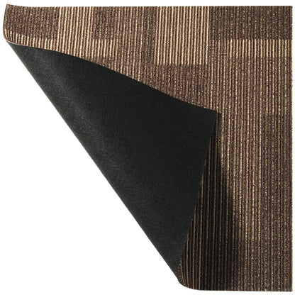 Carpet Tiles Reusable, 24" x 24" Carpet Tiles with Padding Attached, Soft Padded Carpet Tiles, Easy Install DIY for Living Room Bedroom (24 Tiles, Mixed Brown)